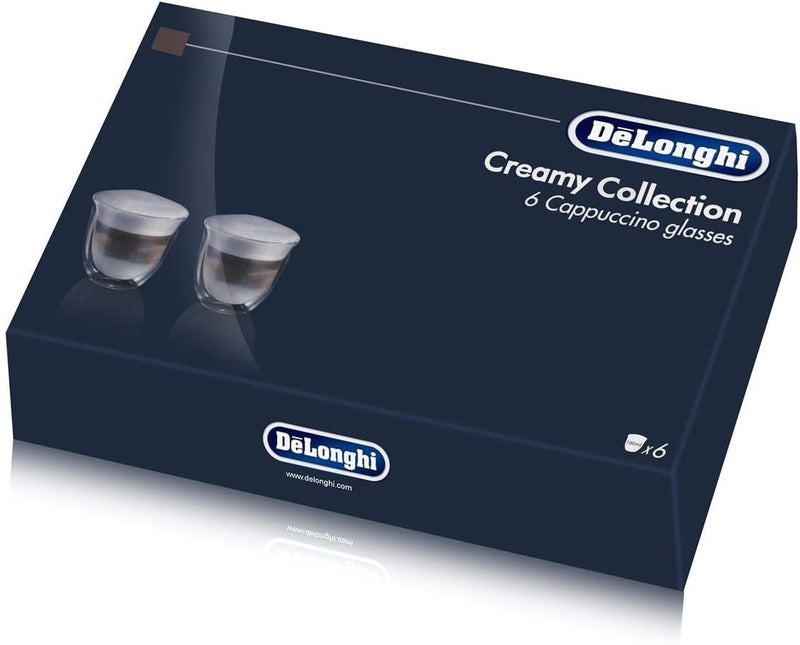 De'Longhi مجموعة دي'لونجي أمريكا من أكواب الكابتشينو مزدوجة الجدار (طقم من 6) ، شفاف (طقم من 6) 604133-5513296661 - Image 1